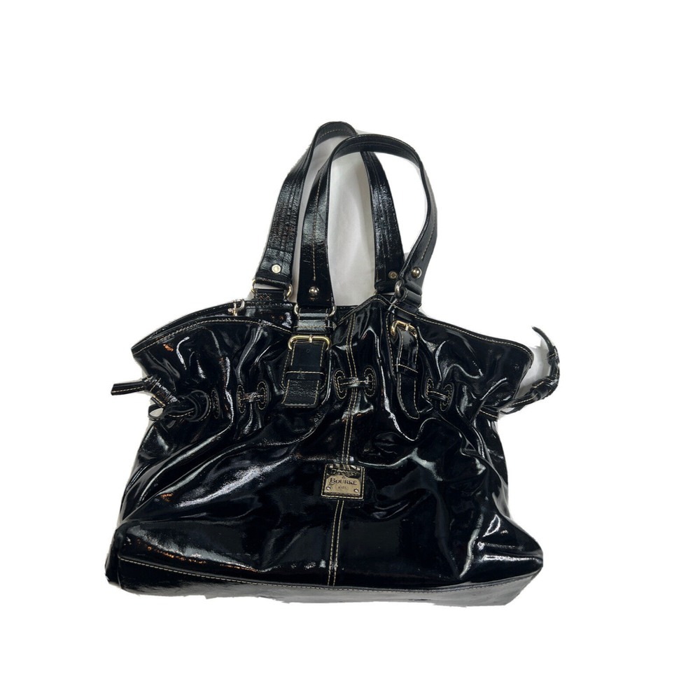 Dooney and Bourke Patent Chiara Leather Drawstring Shoulder Purse Bag A080822